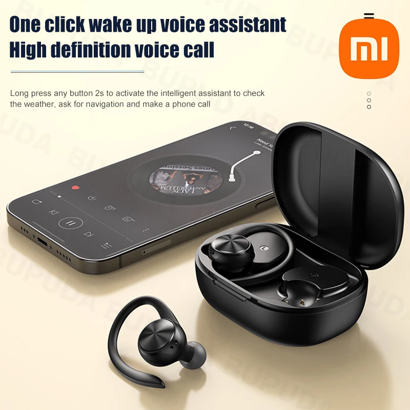 XIAOMI Mini Wireless Bluetooth Headphones R200 Touch Control Earphones With Earhook TWS 9D Stereo Sound Earbuds For Sport