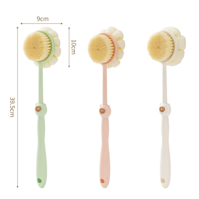 1pc Double-sided Long Handle Shower Brush Rub Back Brush Soft Bristle Shower Brush Rub Mud To Remove Dust Scrub Brush Tool 5