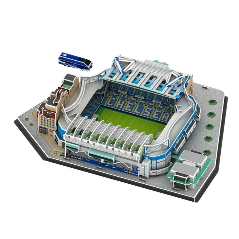 DIY Chelsea Stamford Bridge Stamford Bridge Football Stadium 3D Three-dimensional Puzzle Model Toys Educational Toys