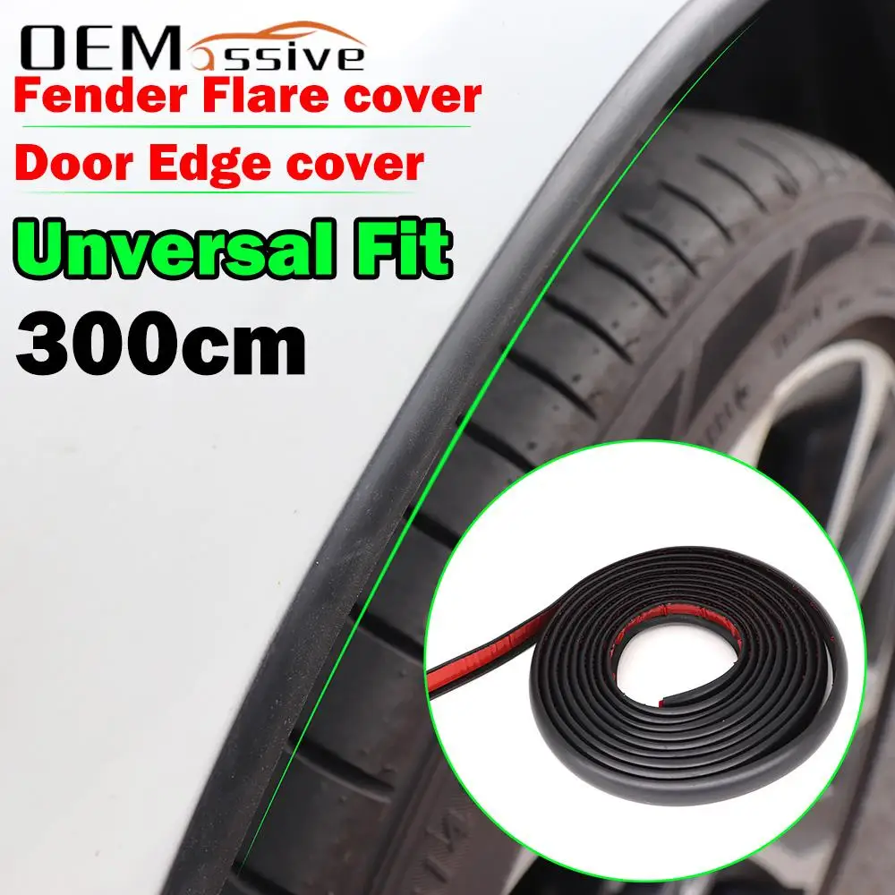 

300cm Universal Car Door Seal Strip Fender Flares Arches Wing Expander Arch Eyebrow Mudguard Wheel Lip Body Kit Protector Cover