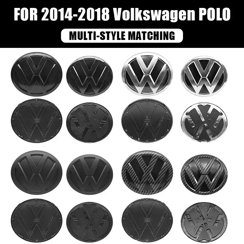 폭스바겐 VW 2피스 ABS 139mm 110mm 폭스바겐 폴로 자동차 전면 로고 그릴 배지 트렁크 배지 (폭스바겐 폴로 6 2용) 스타일링 몰딩