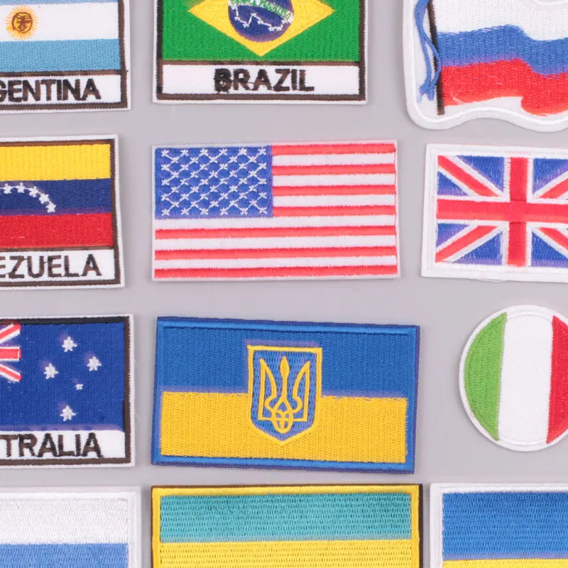 2022 Ukraine Flag Embroidery Patches for Clotching Crochet Flowers for Sewing Patch for Clothing