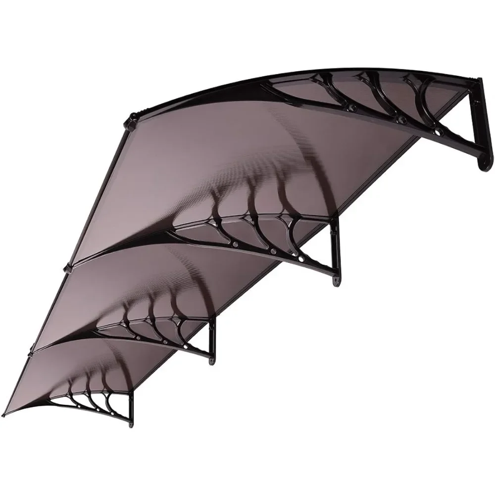 

Polycarbonate Window Door Awning Canopy Brown With Black Bracket 40 Inch X 120 Inch Outdoor Waterproof Awning Camping Tents Tent