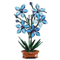 City Creativity Bouquet Flower Cymbidium Faberi Bonsai Potted Plant Home Decoration Building Blocks Bricks Kids Toys 1