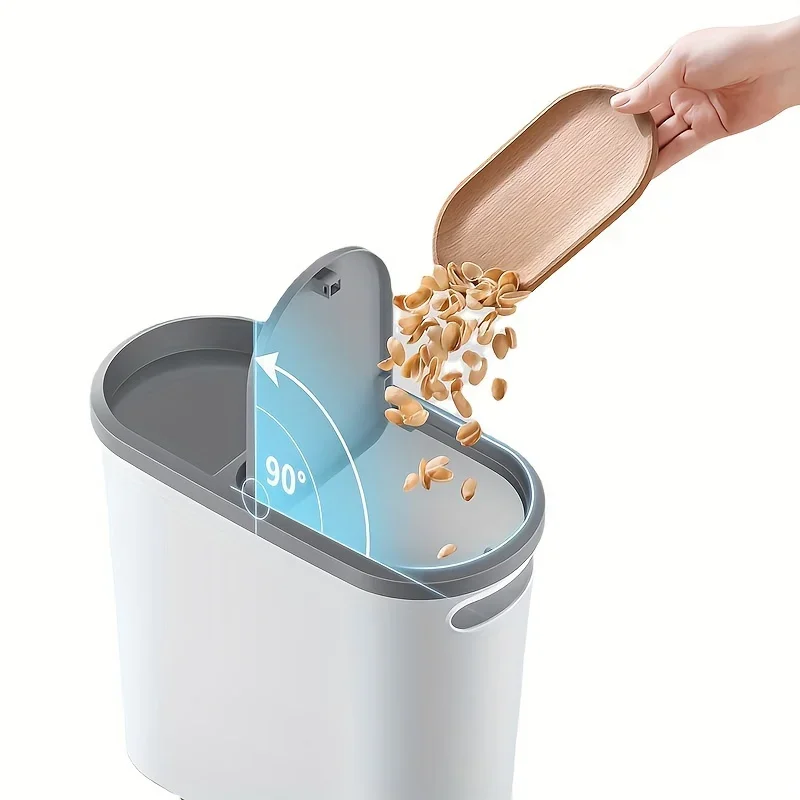 Trash Can 10L Bathroom Trash Can Press Type Garbage Can with Lid Household Creative Gap Waste Bin Simple Paper Basket Kitchen Trash Can