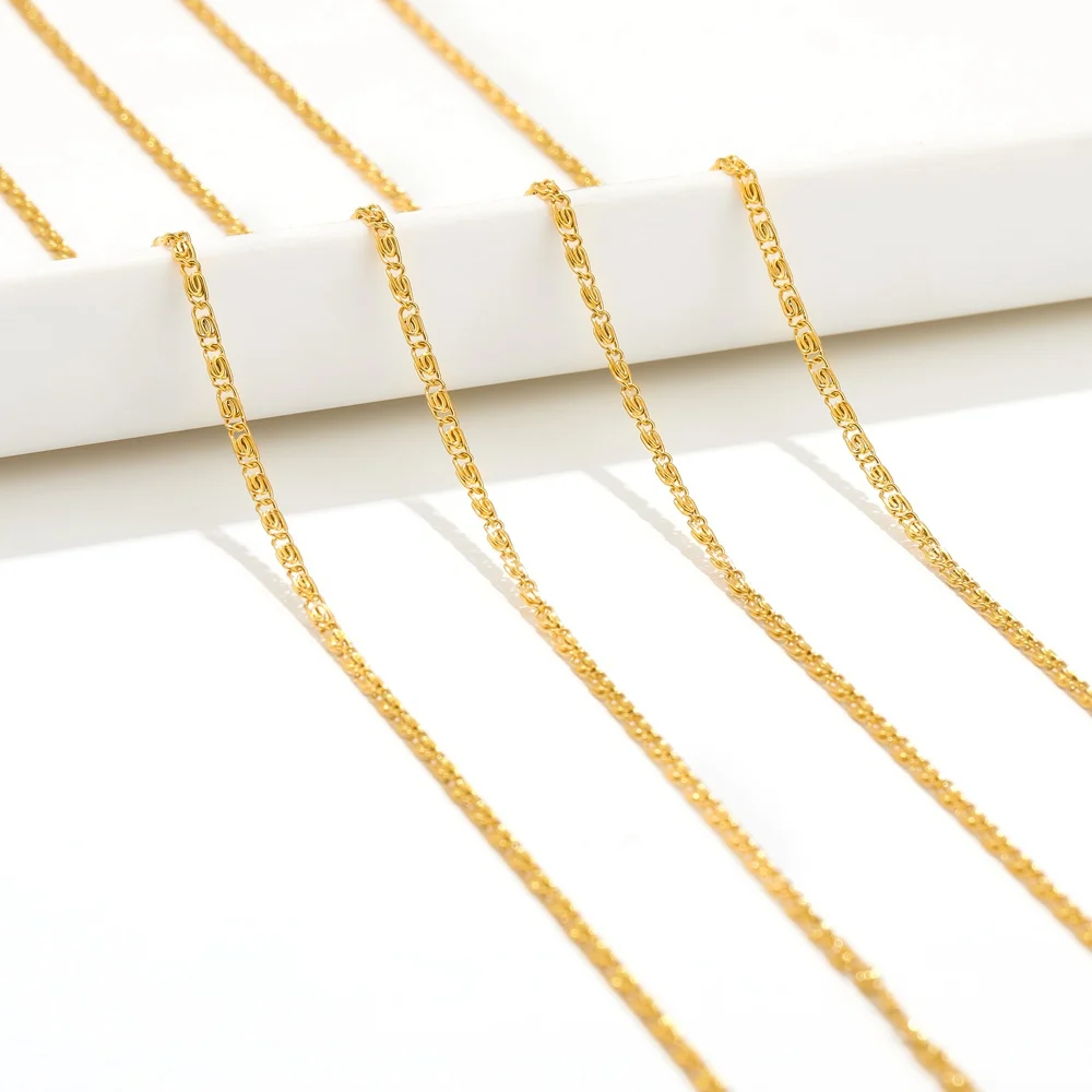 2 Meter/Los vergoldeter Edelstahl 2 mm breite Ketten DIY Schmuckketten für Halskette Armbandherstellung Erkenntnisse Kette Bulk – Detail 4