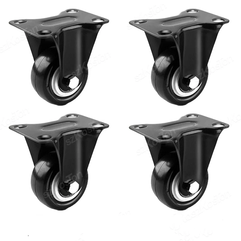 4 adet/grup mobilya tekerleri tekerlekler PP döner tekeri siyah makaralı tekerlek ağır hizmet tipi platformu arabası sandalye ev aksesuarı