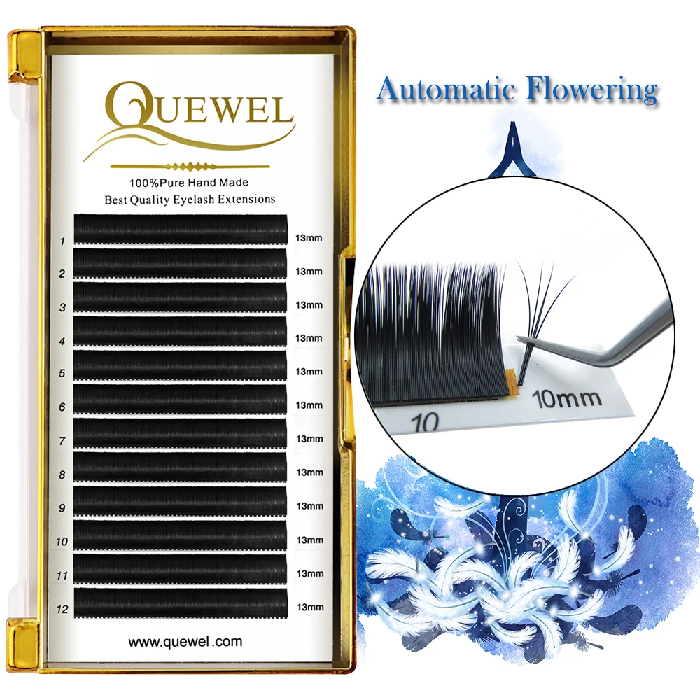 Quewel Easy Fanning Eyelash Extension Blooming Volume Eyelashes Self-making Fast Fans Bloom Lashes Extension Volume Lash