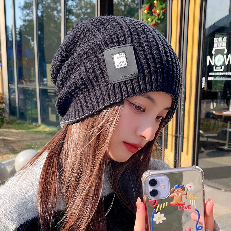 Double-sided Woolen Women's Autumn And Winter Thickened Warm Ear Protection Fashion All Cold Knitted Hat_voghion.com