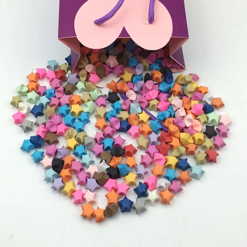 Vibrant Double-Sided Origami Star Paper Strips for DIY Crafts and Home Decor