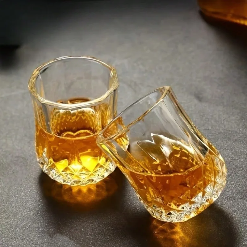 50mL Crystal Cut Glass Cup, Reusable, Suitable For Whiskey & Liquor, Glass Glassware, For Home Bar, KTV - 3