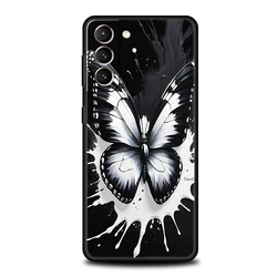 Elegant Black & White Butterfly Pattern Soft TPU Phone Case - s23 Ultra (A1)