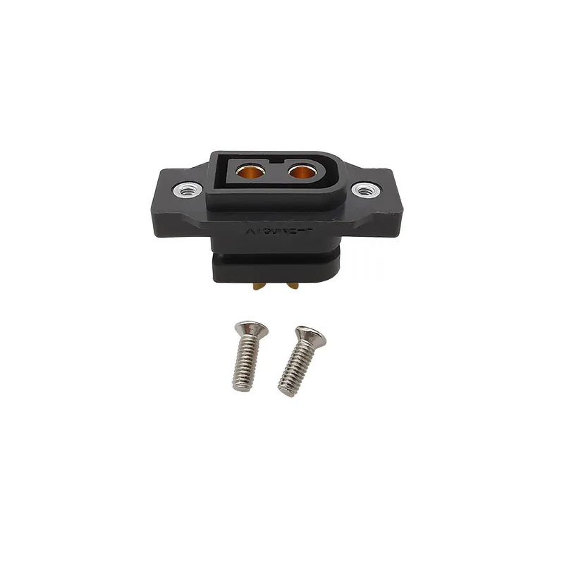 ECSiNG 2 Set XT60 Plug Kit XT60E-F Female Panel Mount XT60H-M Male With Black Rubber Cap And Screws For RC FPV Drone Lipo Battery Aircraft Drone Accessories