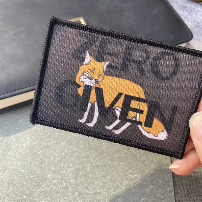 ZERO GIVEN Fox Moral Bedruckte taktische Aufnäher mit Klettverschluss für Kleidung, Aufnäher, Militär-Armee-Rucksack-Aufkleber