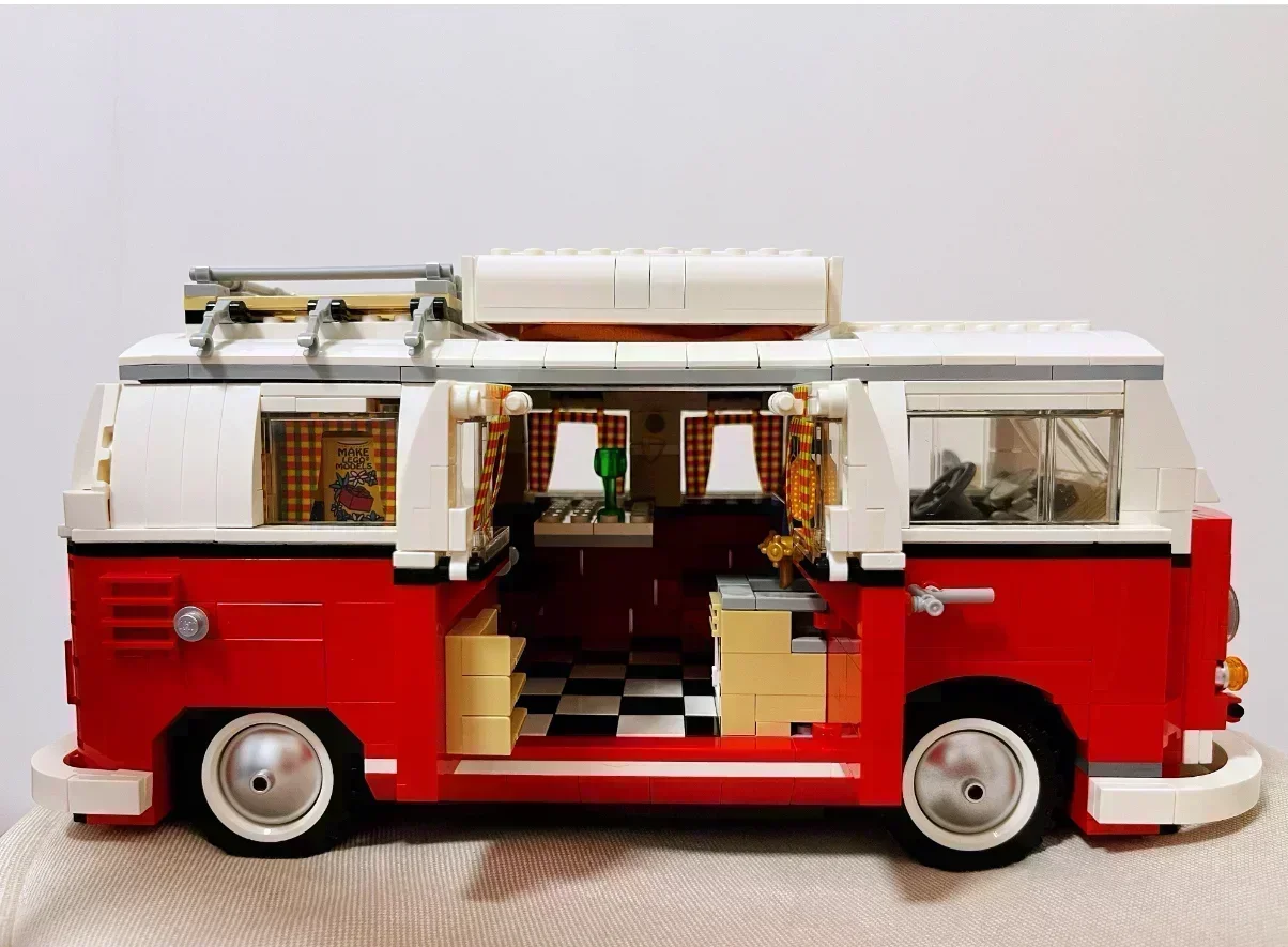 

Car Bricks Bus Compatible Creators VW Volkswagen T1 Camper 10220 Building Blocks Boys Girls Birthday Gifts Toys for Children