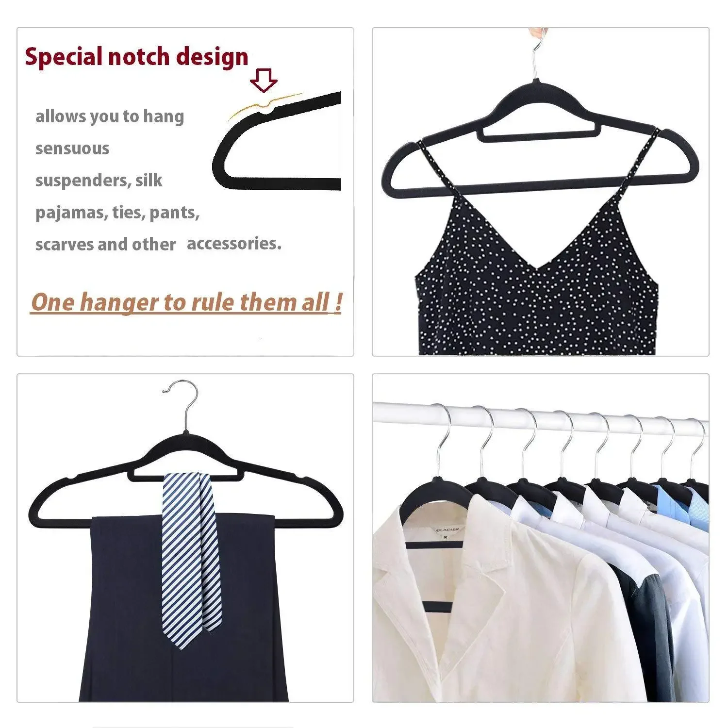 Garment Hooks 41CM ABS Flocking Non-slip Hanger