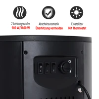 Электрический камин HOMCOM, утюг, пластик, закаленное стекло, L41 X B41 X H64, 5 см, черный — изображение 5