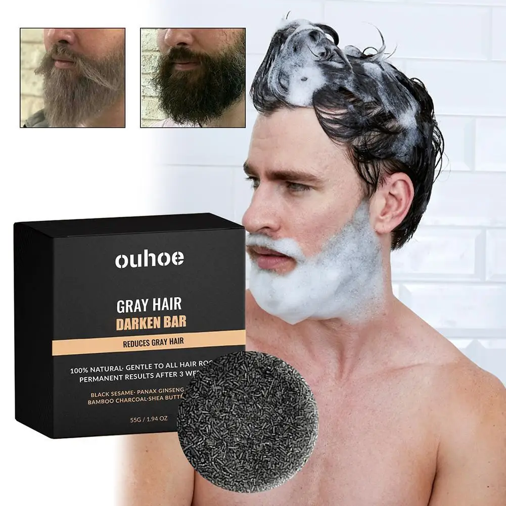 

Hair Darkening Soap Shampoo Bar Fast Effective Repair Gray White Color Dye Hair Body Natural Organic Conditioner Black Soap