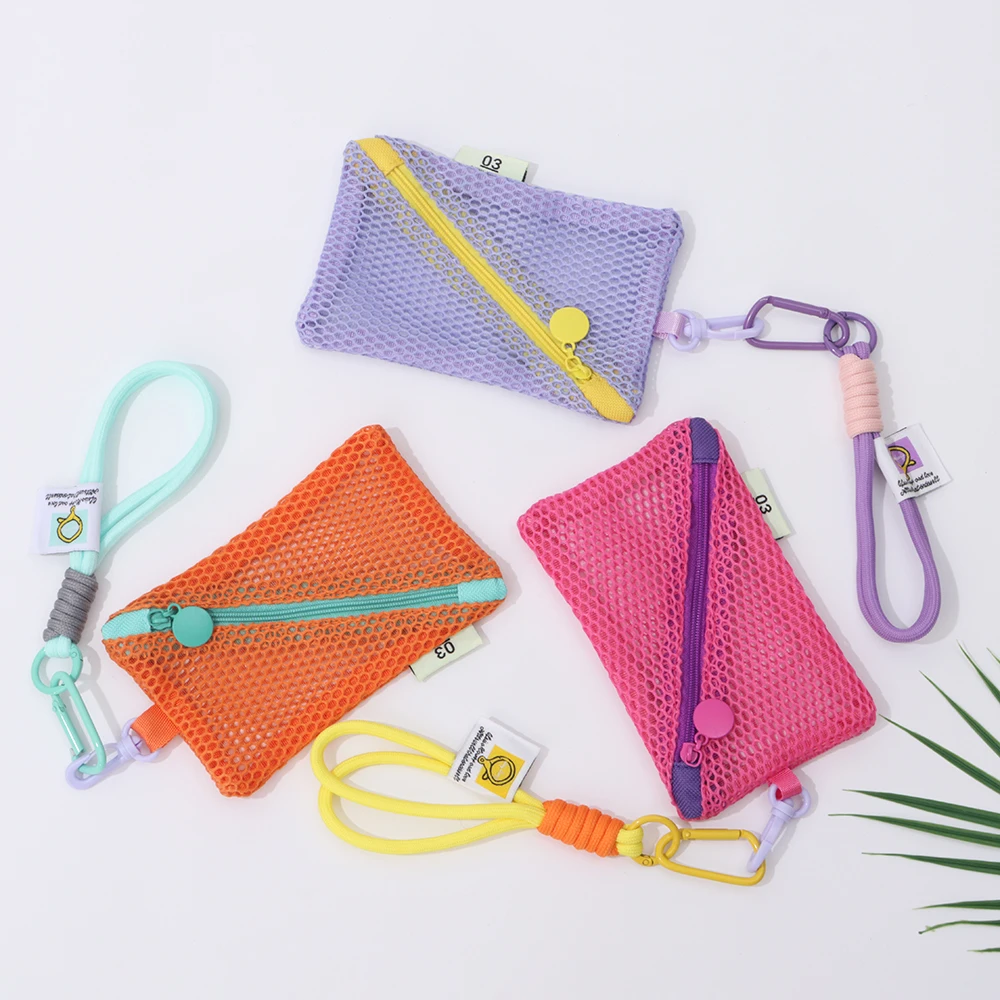 Quadratische Netz-Kosmetiktasche, transparent, großes Fassungsvermögen, Aufbewahrungstasche mit Reißverschluss, Make-up-Handtaschen, tragbare Waschtasche, Schreibwarenetui – Detail 6