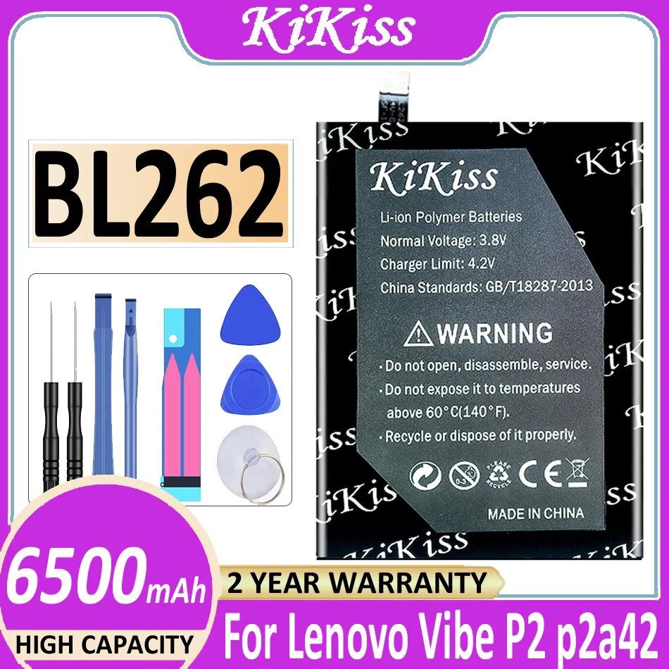 

KiKiss Battery BL262 6500mAh for Lenovo Vibe P2 VibeP2 P2a42 P2a40 P2c72 Batteria