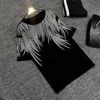 150KG Luxury Plus Size Sets for Women Men Autumn Casual 2 Piece Sets Women Outfit with Sparkling Rhinestones Large Size Sets - Image 2