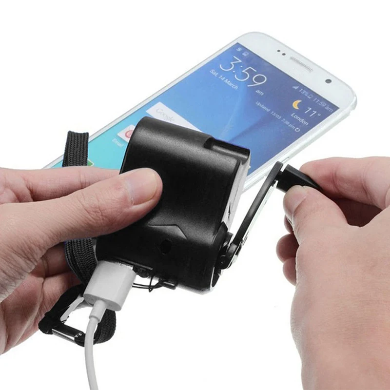 Hand Crank USB Charger Cell Phone Outdoor Emergency Camping Hiking AC Generator Carry-On Mini Power Bank Survival Tools hegemony or survival