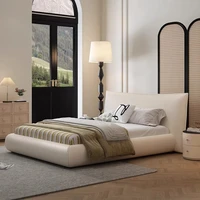 Ensemble de meubles de chambre à coucher moderne et tendance, lit double avec dossier souple, tête de lit, table de chevet, tiroir, ensemble complet de meubles de chambre à coucher 3