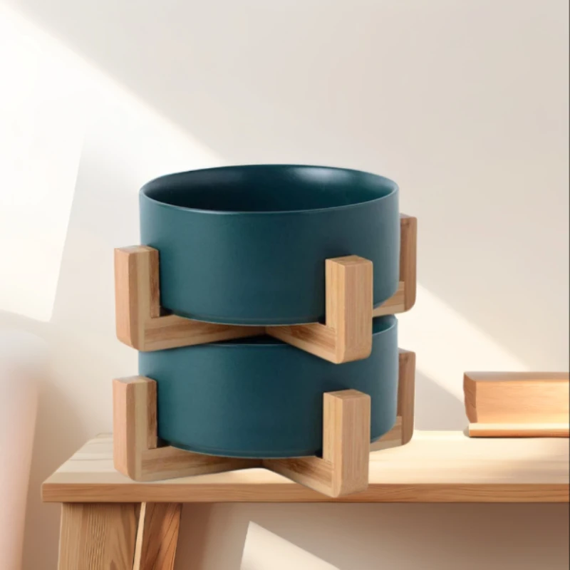 Ceramic Pet Bowl Set with Stand 1