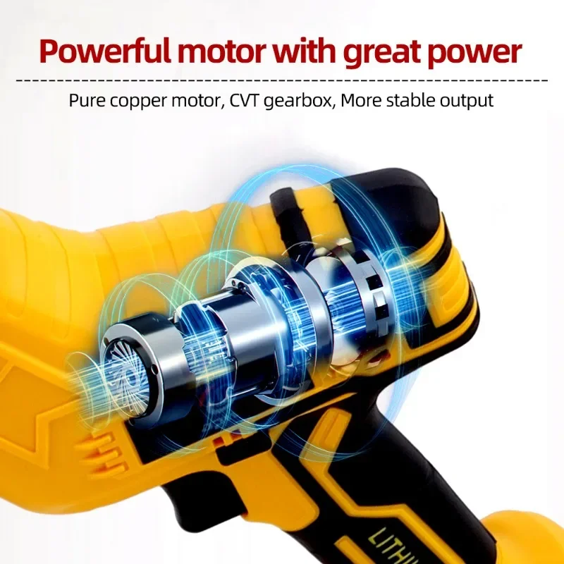 Cordless Reciprocating Saw For Dewalt 18V 20V Battery Electric Cutting Saber Saw Wood Metal Pipe Cutting Power Tools（No Battery） 6