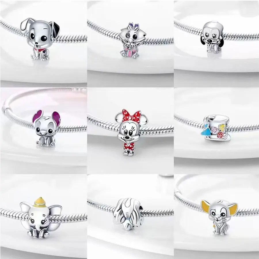 2024 Disney 925 Sterling Silver Spider Super Man Charm Bead Fit Original Pandora DIY Marvel Bracelet Women's Pendant Jewelry Gif 2