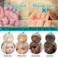 Perruque de cheveux humains blonds 613 Body Wave de 30-40 pouces, perruque frontale en dentelle HD transparente 13x6, perruques brésiliennes colorées densité 250 3