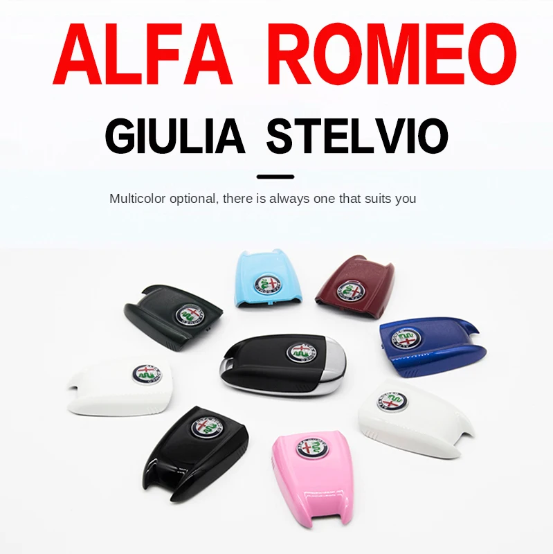 Key Case Car Key Cover Replacement Key Case for Alfa Romeo Giulia Stelvio Tonale Carbon Fiber Style