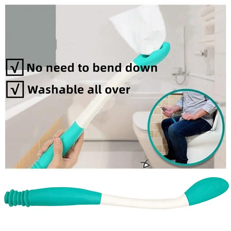 Non-slip Long Handle Tissue Grip Replace Finger Wiping Handle Bottom Wiper Toilet Paper Tissue Self Wipe Aid Motion Assistance bathroom accessories tissue grip aid