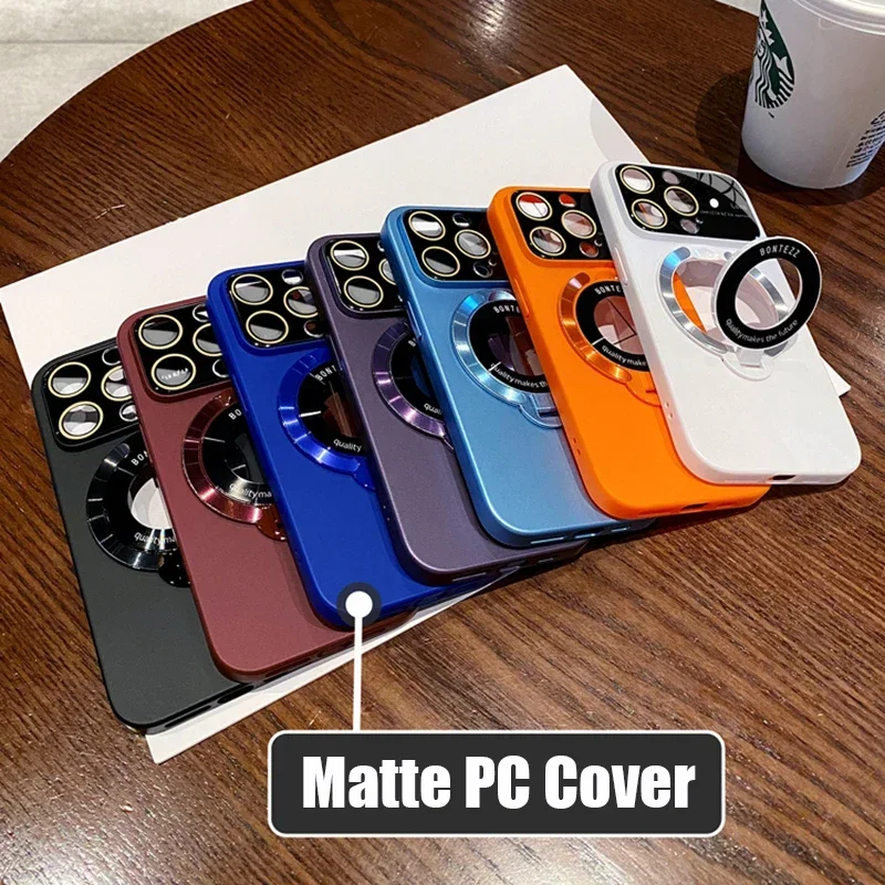 Enhanced Magnetic Flip Bracket with Large View Lens Protection and Hard Shell Cover