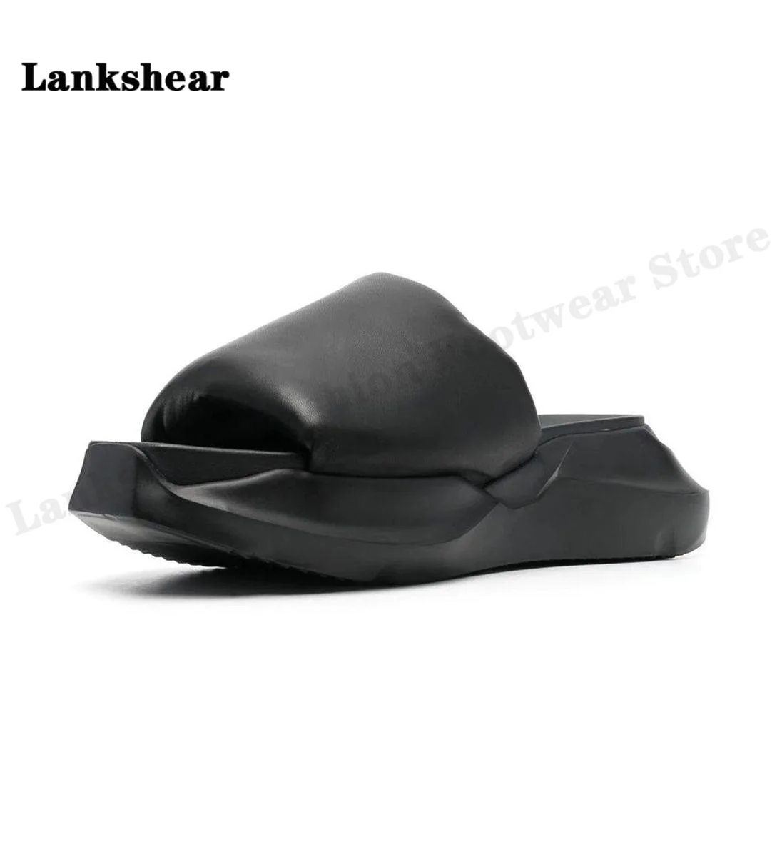 2023 Summer Black Fashion Casual Men's Slipper Sandals Outdoor Genuine Leather Platform Designer High Quality Breathable Shoes