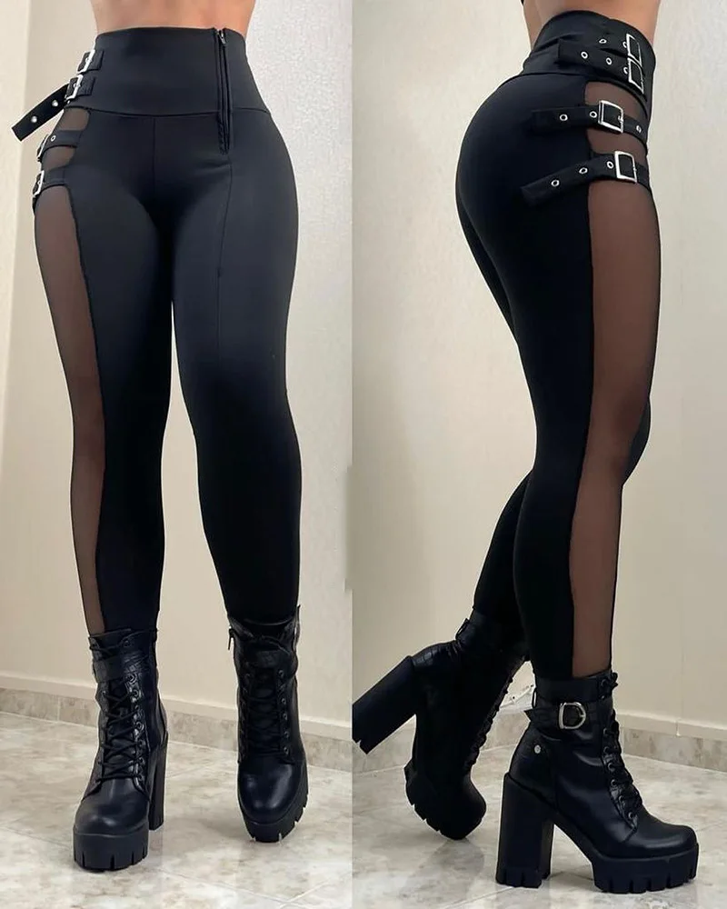 Description Picture 4 of itemSexy Zipper Black Slim Pants 2025 Autumn Women Fashion High Waist Skinny Pencil Pant Female Streetwear Trousers y2k Ladies Pants