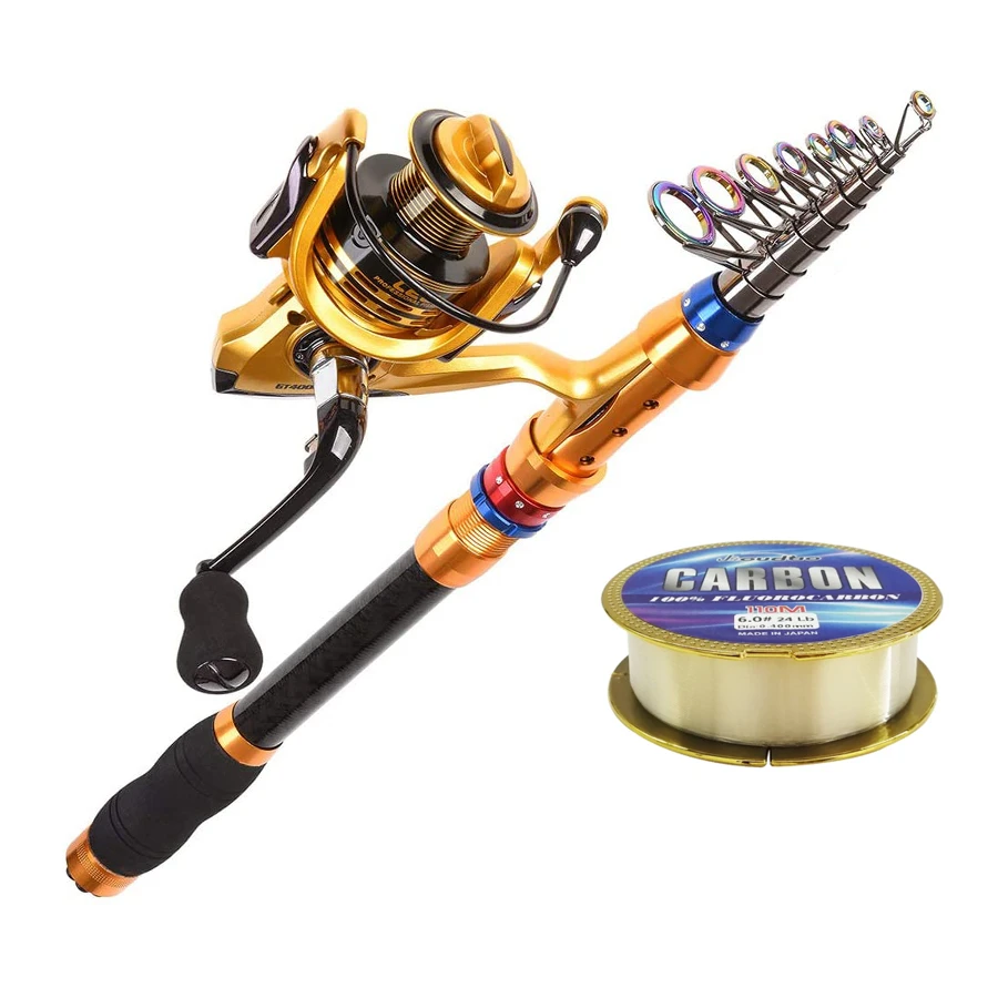 Fishing Rod And Reel Combo Saltwater Freshwater12 Ft Carbon Fiber