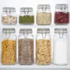 Food Storage Jars Glass Jars with Airtight Clamp Lids Wide Mouth Mason Jars Kitchen Canisters Glass Sealed Jar for Flour Cereal 5