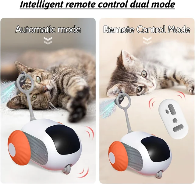 Smart Cat Toy Car Interactive Cat Toy Ball Automatic Rolling Remote Control Toy Car Indoor Cat Accessories Pet Kitten Supplies 6