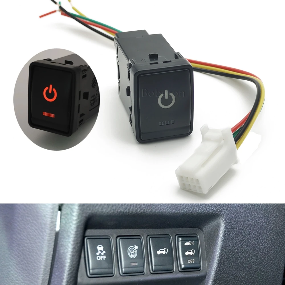 

Красный цвет, яркий цвет, кнопка включения и выключения питания автомобиля с проводом для Nissan X-Trail T32 2014 - 2020 Qashqai J11 2015