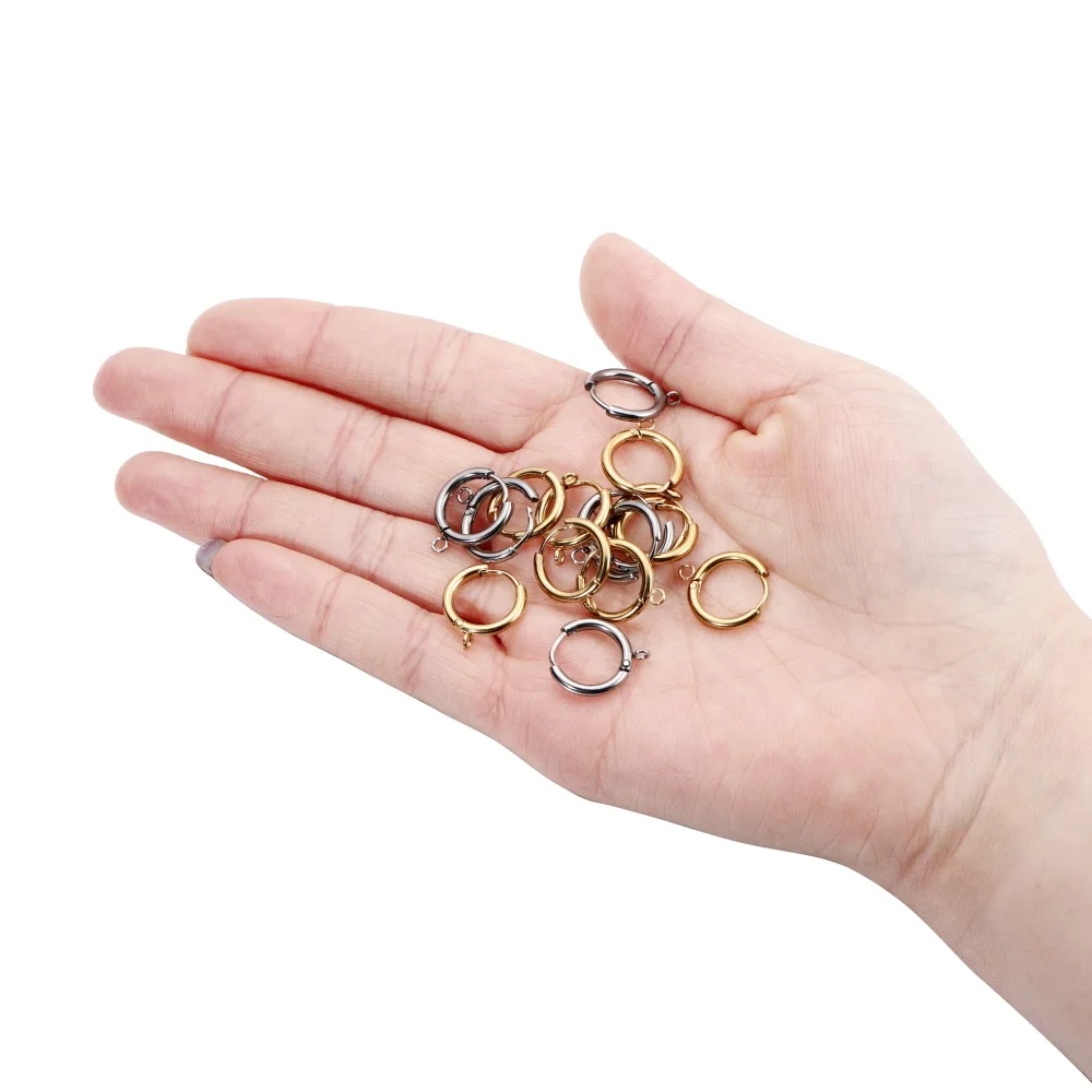 Crochets De Boucles D'oreilles En Acier Inoxydable, 20 Pièces, Fils Or - 8