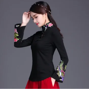 Ethnic Style Streetwear Fashion Casual Women Clothing Shirts for Women Vintage Clothes Tshirt Y2k Top Women Clothes Embroidery 1