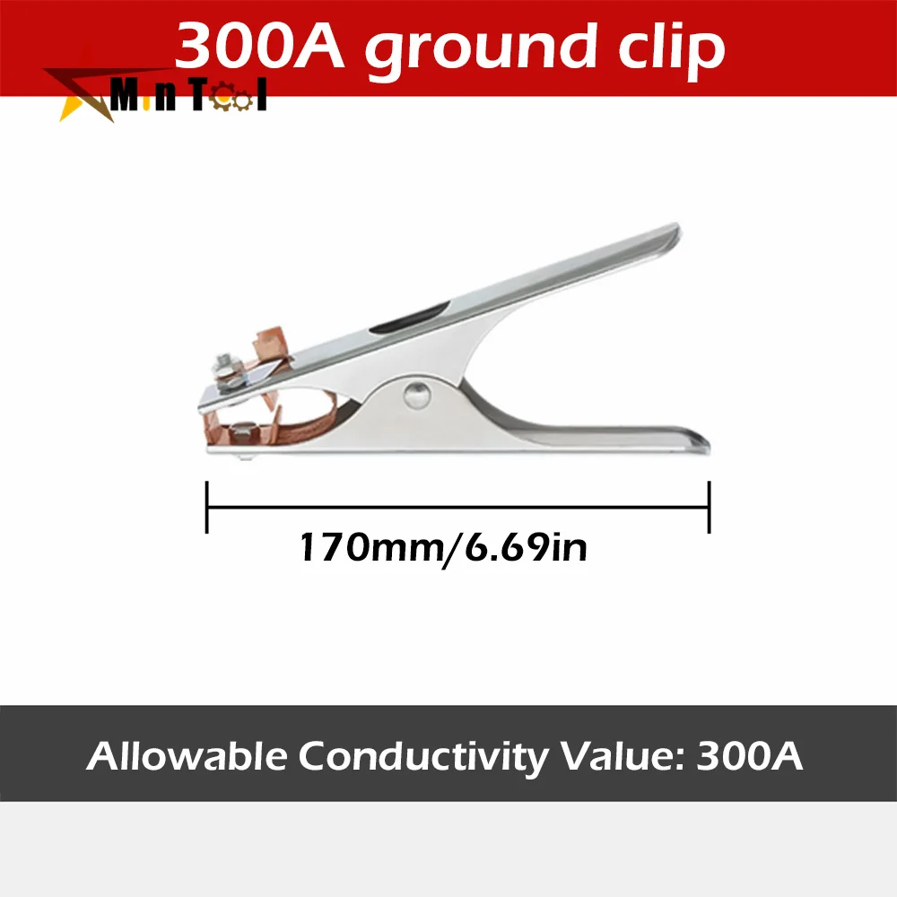 Welding Earth Clamp Ground Clamps Equipment 300Amp Electrode Holder Cable Clip for Welder Tools Grounding Welders Hand Tool welding accessories clamp