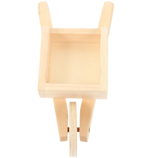 Mini Cart Wood Model Táj Díszítők Kerti Kocsi Modellek Miniatűr Talicska - Image 3