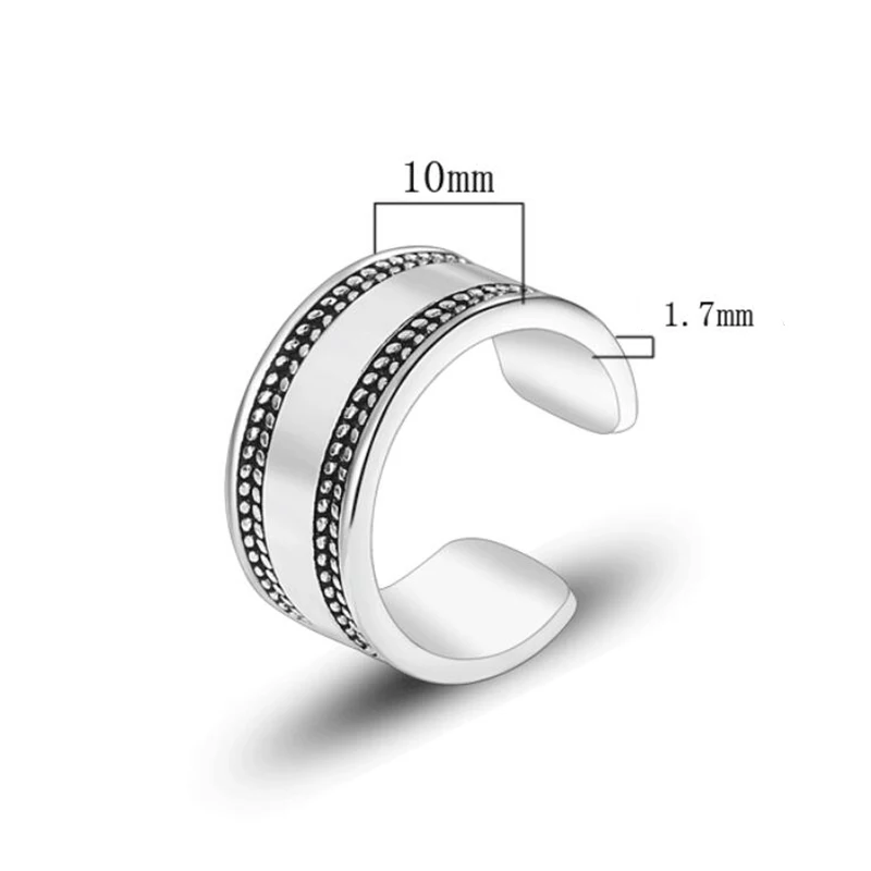 

925 Sterling Silver Retro Vintage Wheat Leaves Smooth Rings For Women Men Jewelry Adjustable Simple Ethnic Finger Ring Anillos