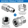 3/8 Inch Pressure Washer Coupler Quick Connect Plug Stainless Steel Male and Female Quick Connect Fittings Washer Accessories 2