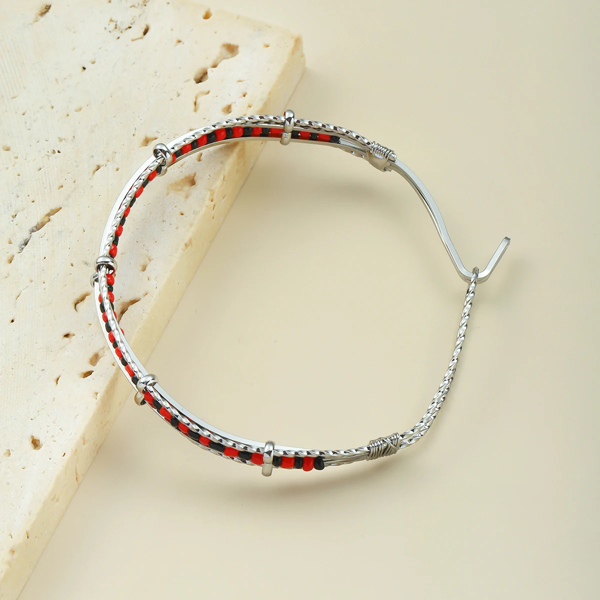 Wholesale New Arrival Stainless Steel Jewelry Green and Yellow Color Orula Elegua Bracelet Mix Beads Unisex Bangle For Women Men 6