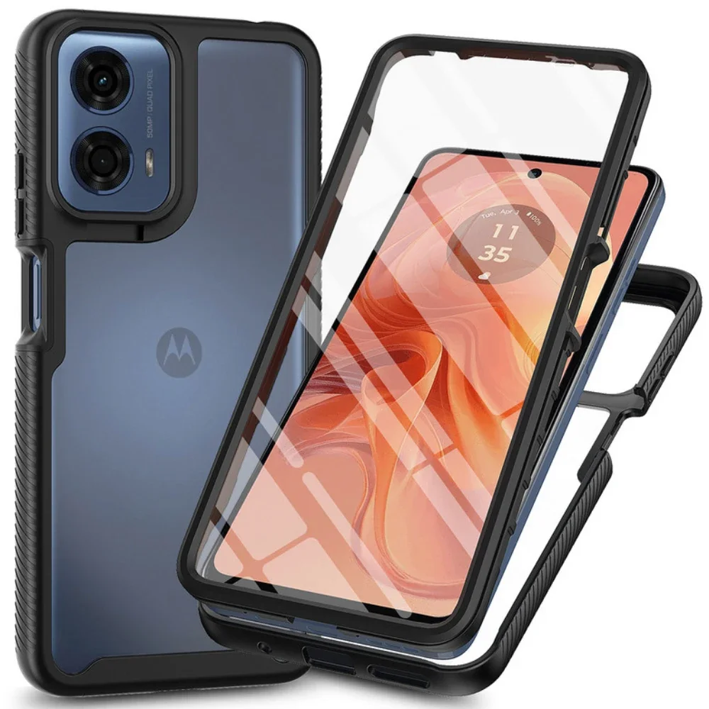 5G Crystal Clear Protective Case with Bumper and PET Front Film
