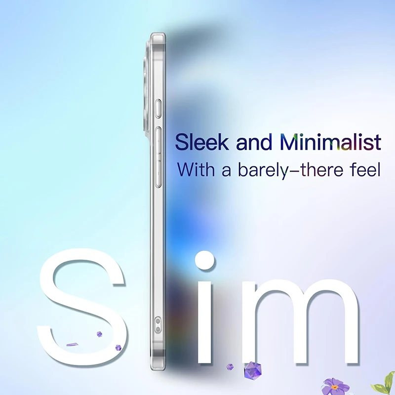 Luxury Transparent Non-Yellowing Clear Phone Case with Hard PC Bumper