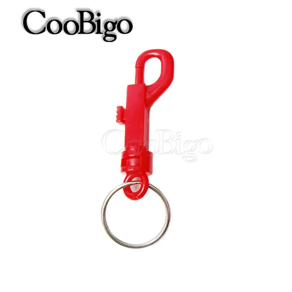 5pcs Plastic Snap Hooks Rotary Split Keyring Buckle O Ring Keychain Holder  for Backpack Bags Belt Cord Hole 6.5mm Colorful - AliExpress